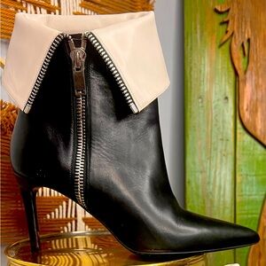 Saint Laurent YSL Calfskin Leather Booties